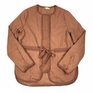 Promesa Mauve Pink Slow Lane Quilted Drawstring Zip Up Jacket